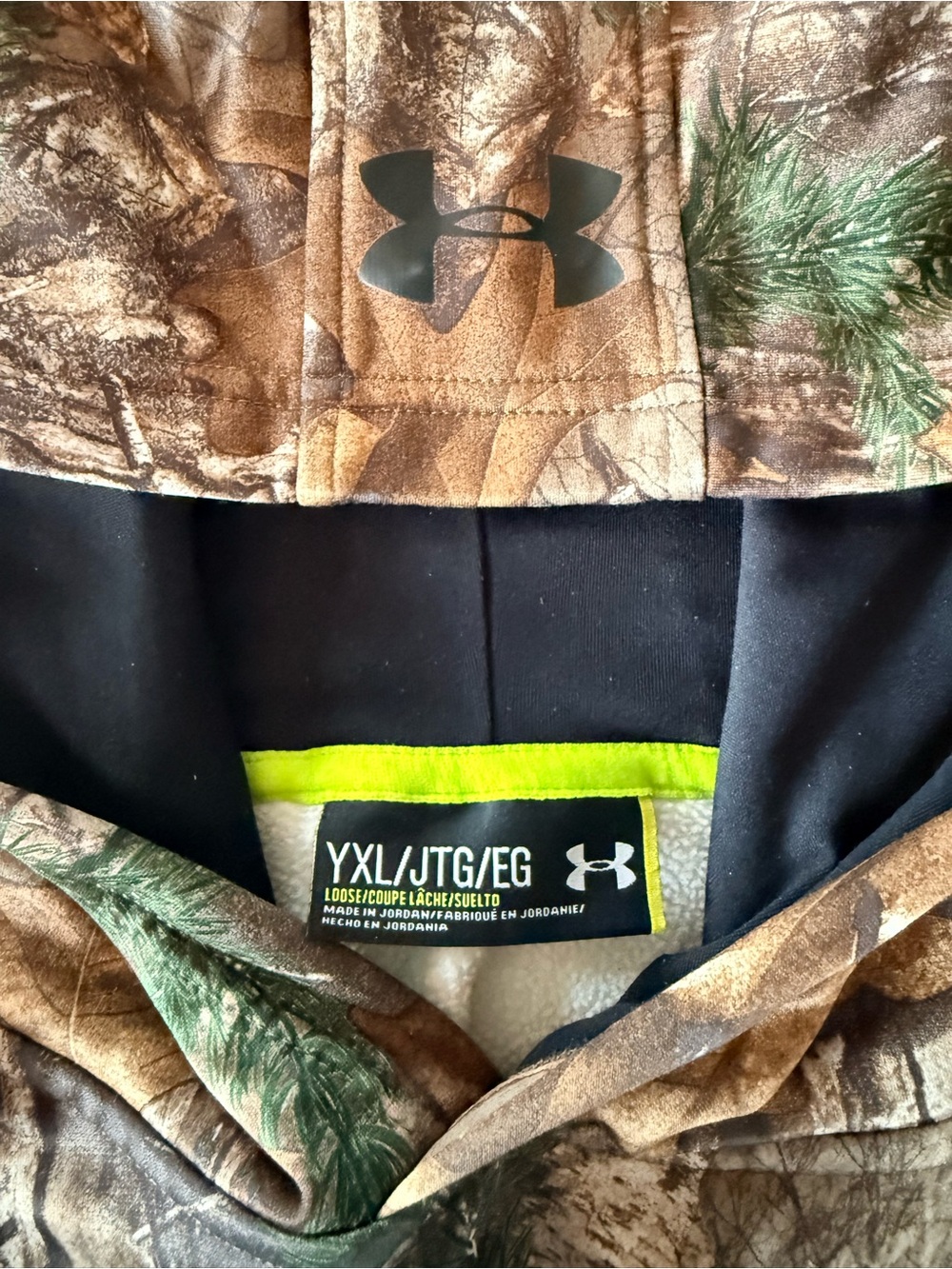 Realtree Under Armor Camo Hoodie Pullover Streetwear Sweatshirt - Picture 6 of 6